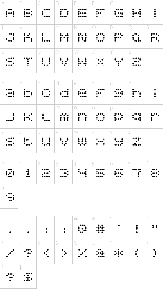 5x5 Dots Outline Schriftart Font Download Kostenlos