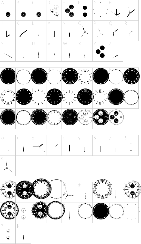 GA Clock Dial Round Schriftart Font Download Kostenlos