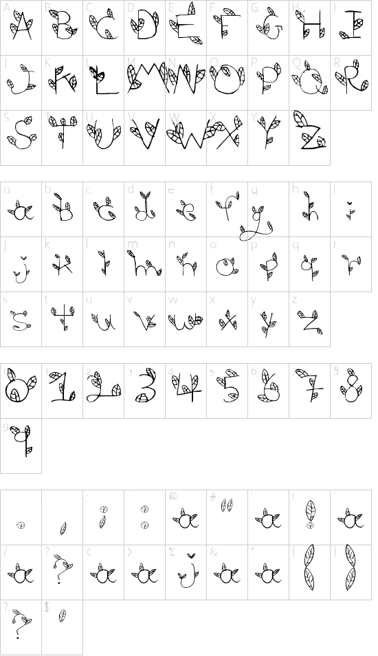 leaves Schriftart Font Download Kostenlos