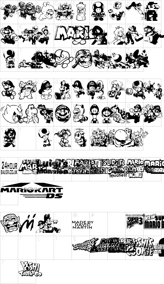 Mario and Luigi Schriftart Font Download Kostenlos
