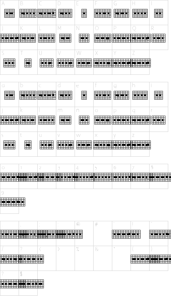 Pica Hole - 1890 Morse Schriftart Font Download Kostenlos