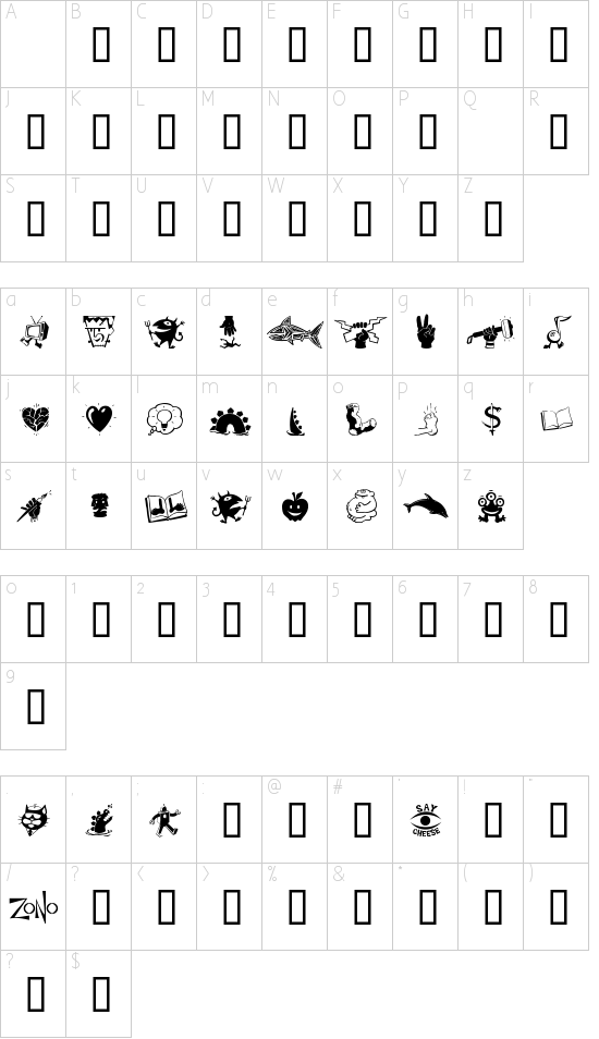 Zono Dingbats Schriftart Font Download Kostenlos